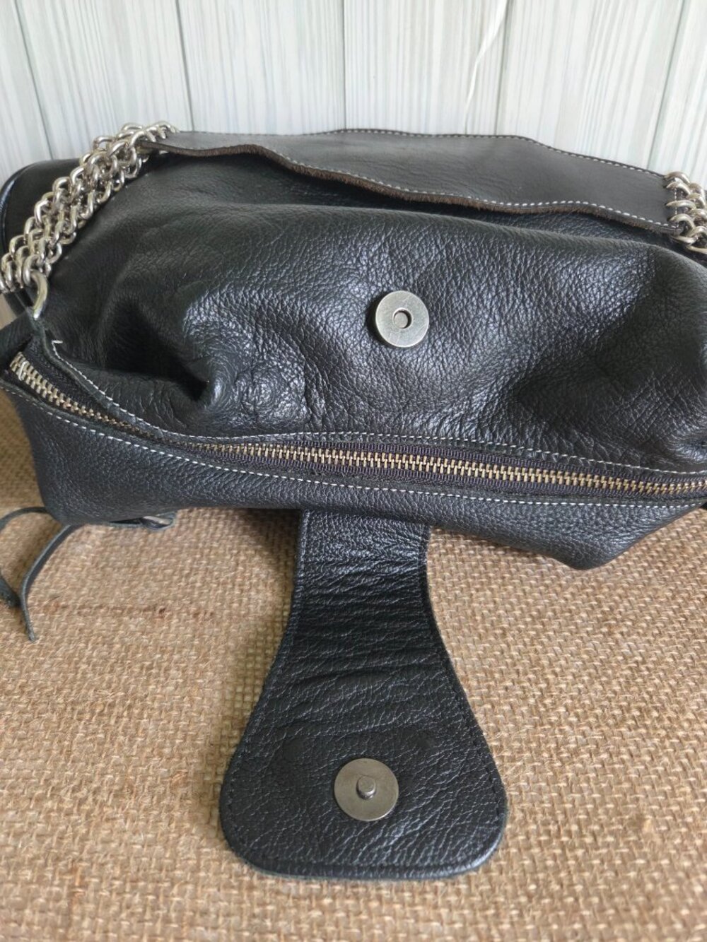 Vintage Style Harley-Davidson Black Pebbled Leather Shoulder Bag | Slouchy Hobo - Picture 12 of 14